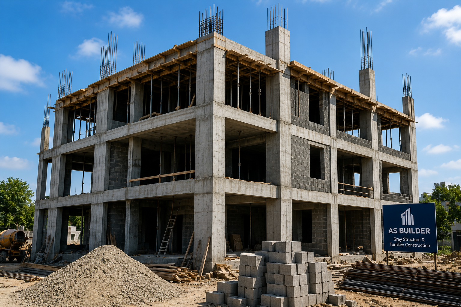 Grey structure building project by AS Builder